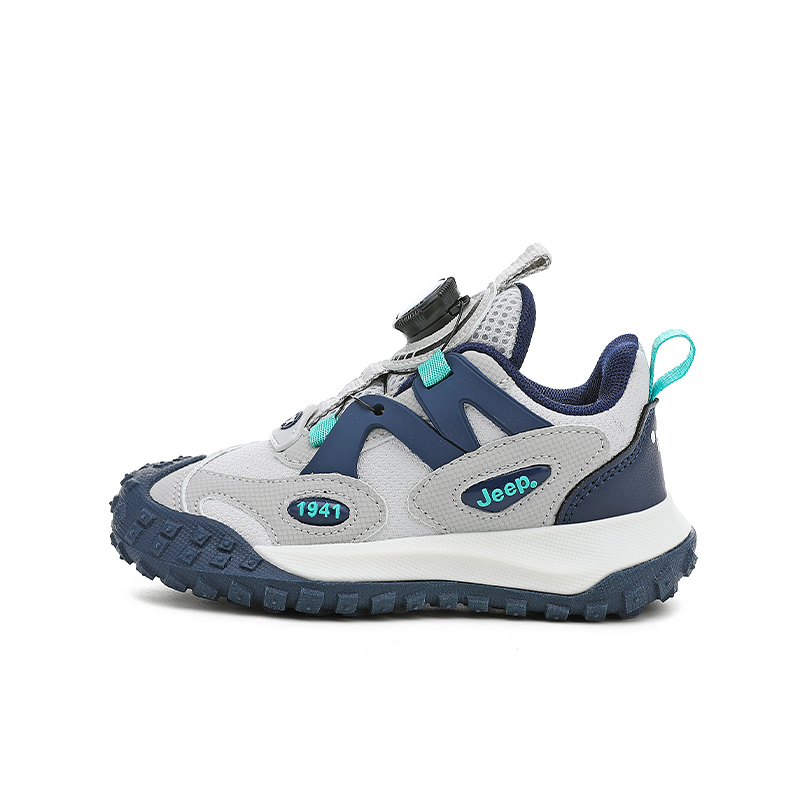 Кроссовки детские низкие Running Collection Anti Kick And Breathable Jeep, серый оранжевый (leather upper) — фото 3