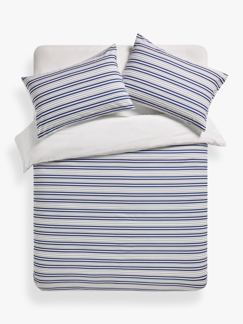 

Комплект двойных пододеяльников John Lewis Basic Stripe, темно-синий