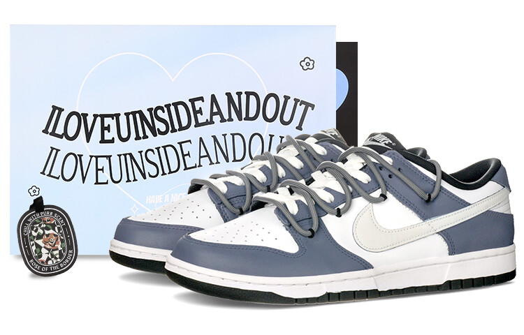 

Кроссовки Nike Dunk Skateboard Shoes Women's Low-Top Blue White