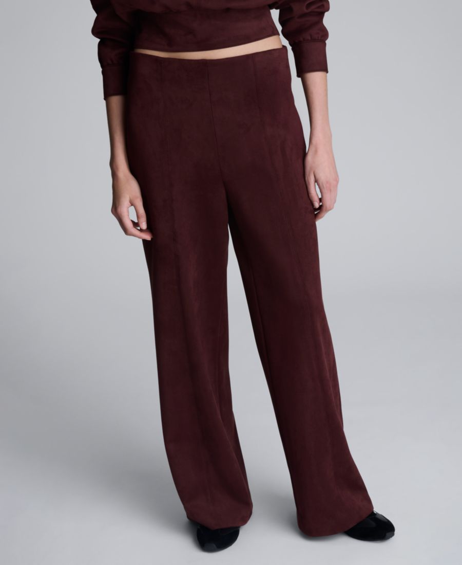 

Женские брюки из искусственной замши с высокой посадкой и широкой талией в голливудском стиле Kenneth Cole, Sugar Beet