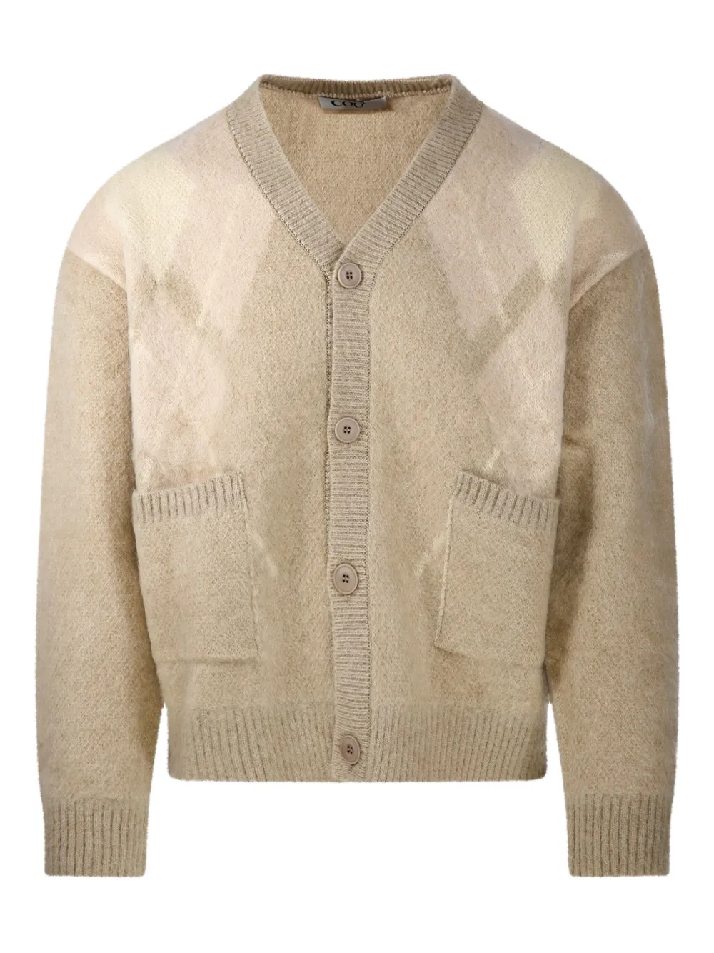 

Кардиган с карманом и ромбовым узором Coor, нейтральный