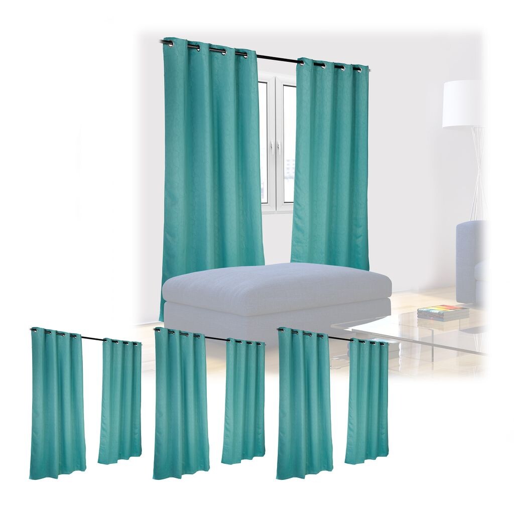 

Relaxdays 8 штор с рисунком 245 х 135 см, бирюзовый