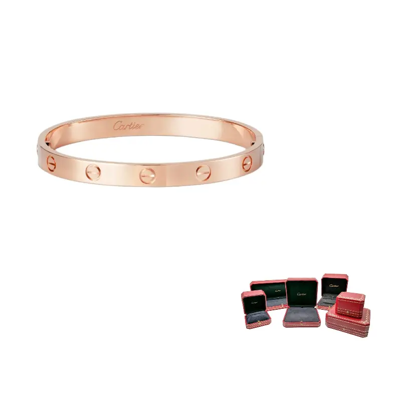 

Браслет любви Cartier, розовое золото-double screw closure