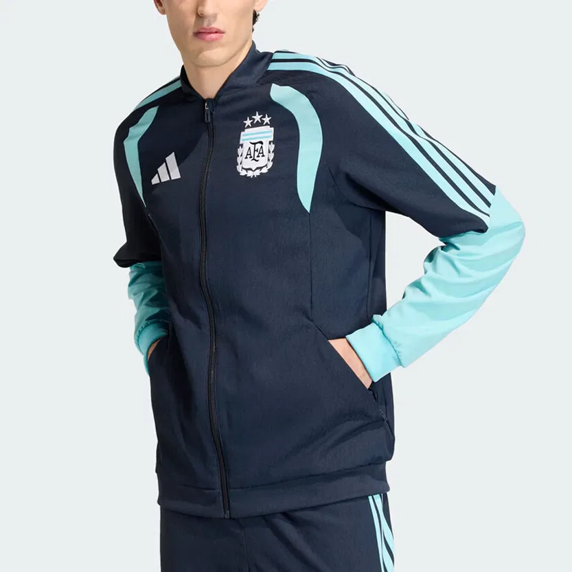 Куртка мужская синяя с бейсбольным воротником, умеренная Adidas, Blue — фото 4