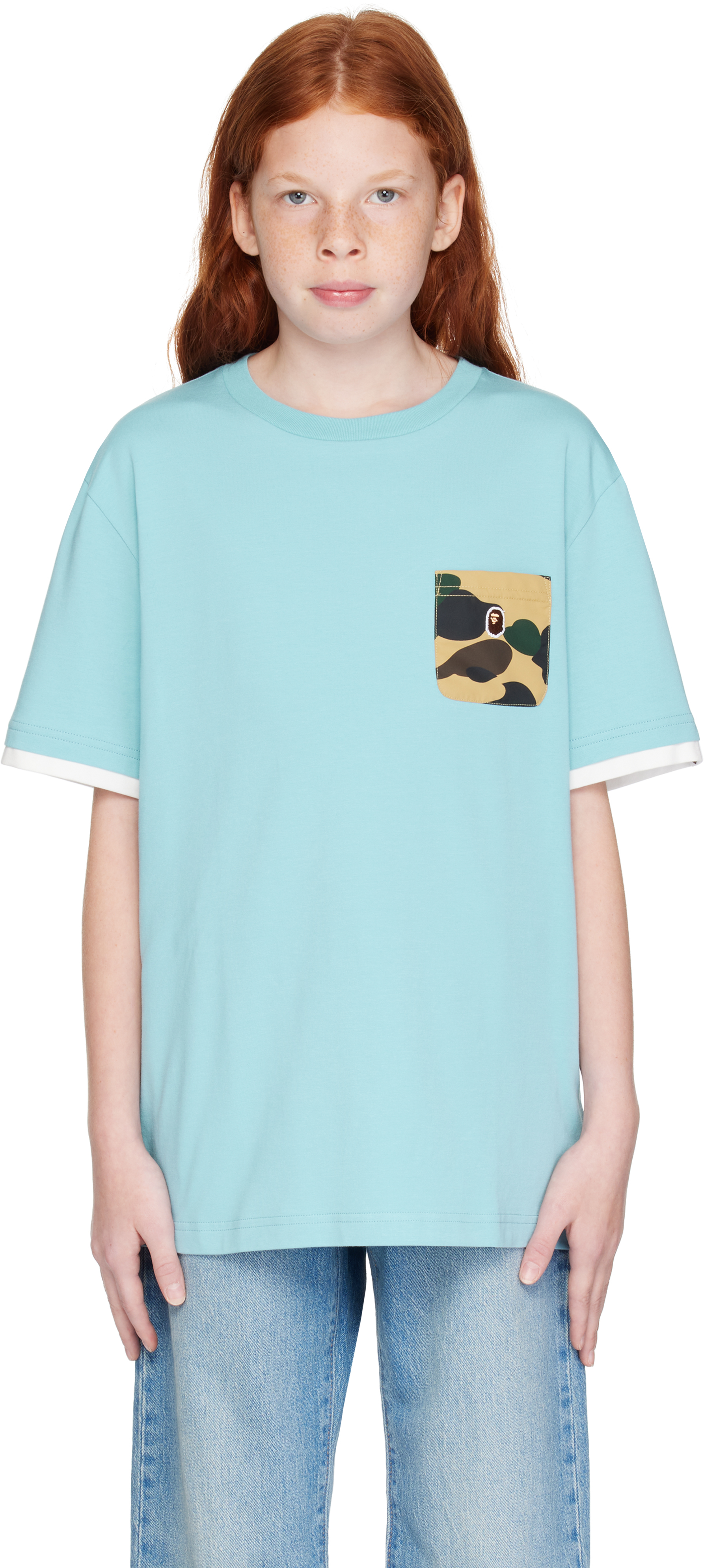 

Детская синяя футболка 1st Camo Pocket College BAPE