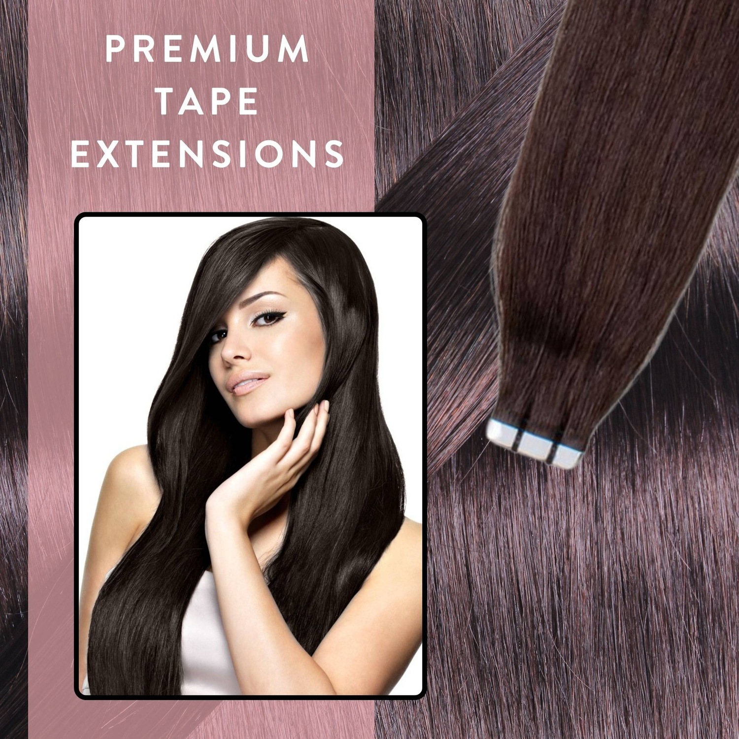 Накладные волосы tape extensions premium echthaar #5/0 mittelbraun Hair2Heart, 50cm, количество 1 шт. — фото 2