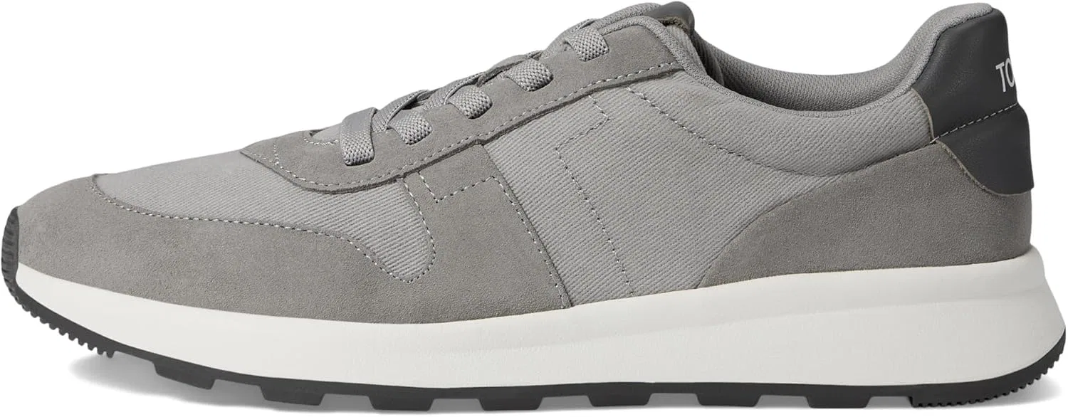 Мужские кроссовки Toms Trvl Lite Retro, Vintage Twill Made Of Grey Suede Water-Repellent — фото 4