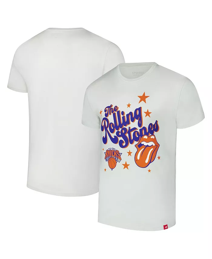 

Мужская и женская белая футболка Rolling Stones x Golden State Warriors Bingham Collab Sportiqe