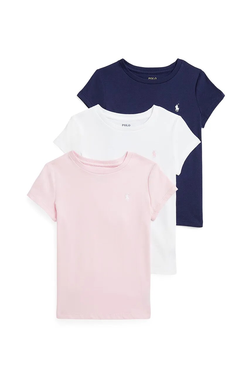 Футболка детская хлопковая, 3 шт. в упаковке Polo Ralph Lauren, розовый — фото 2