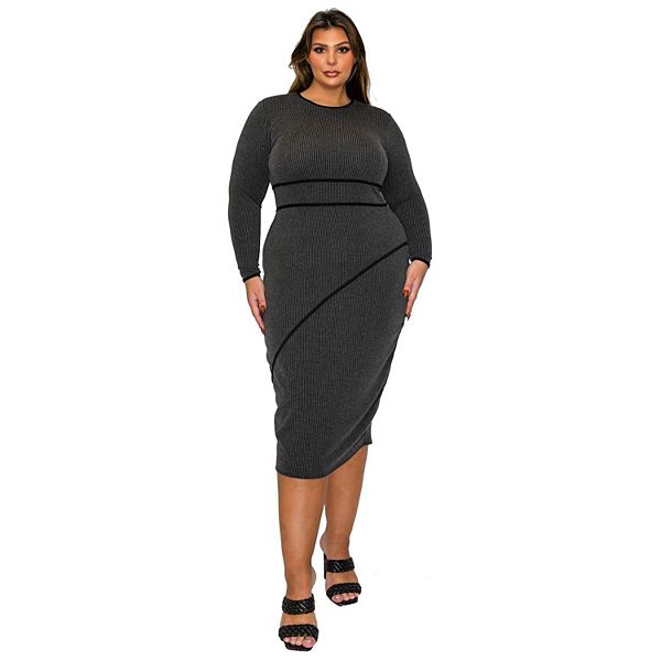 

Платье-свитер Elora plus size L I V D, Charcoal Black
