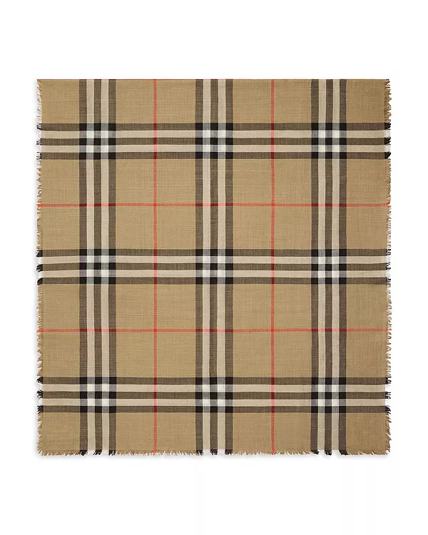 Двусторонний клетчатый шарф из шерсти и шелка. Burberry, коричневый — фото 3