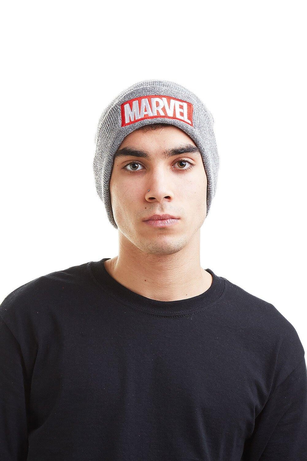 

Шапка-бини с логотипом Marvel Marvel, серый