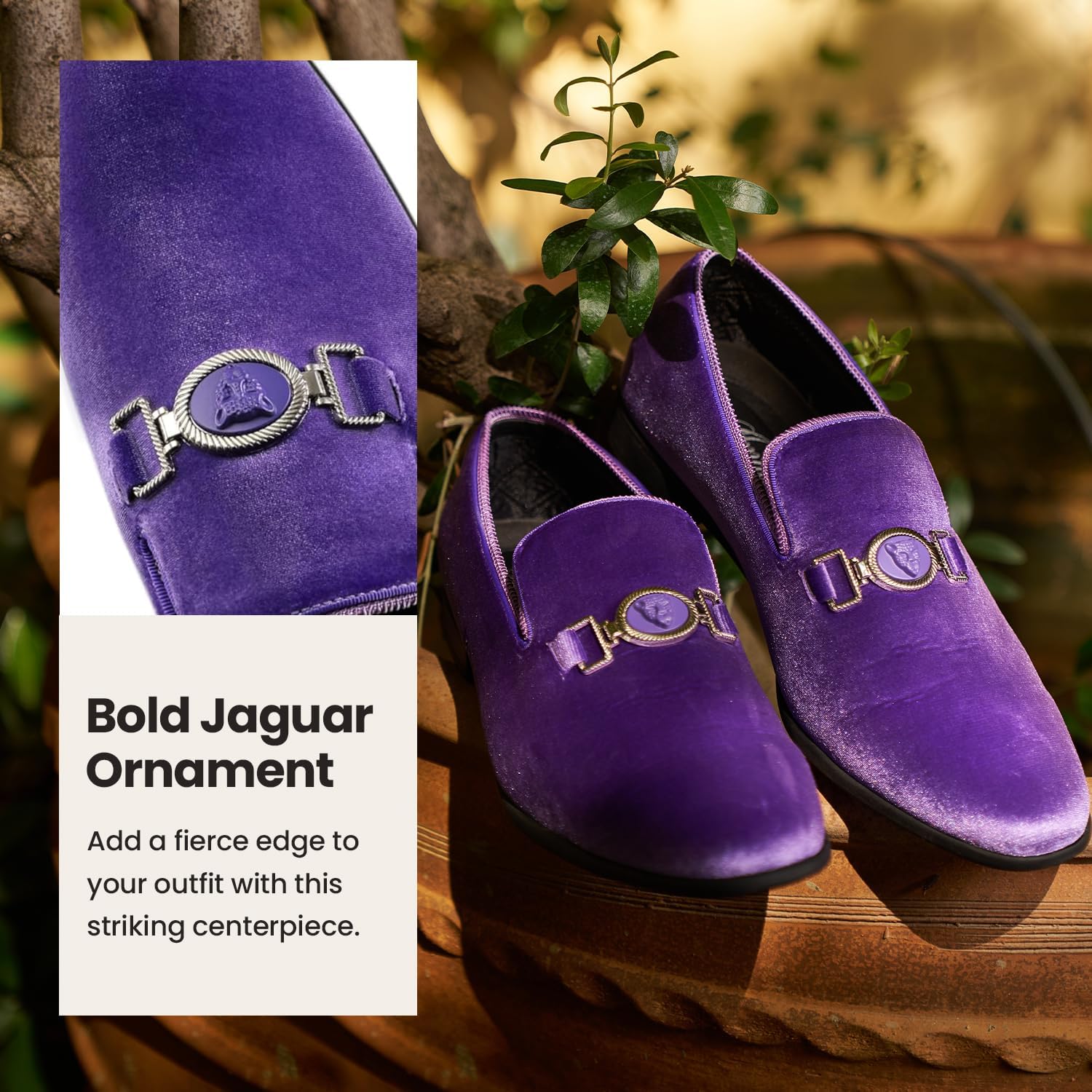 Мужские лоферы Amali Velvet Slip-On с львиным декором, тапочки для смокинга, лоферы с металлической цепочкой, Lavender (Antonio) — фото 3
