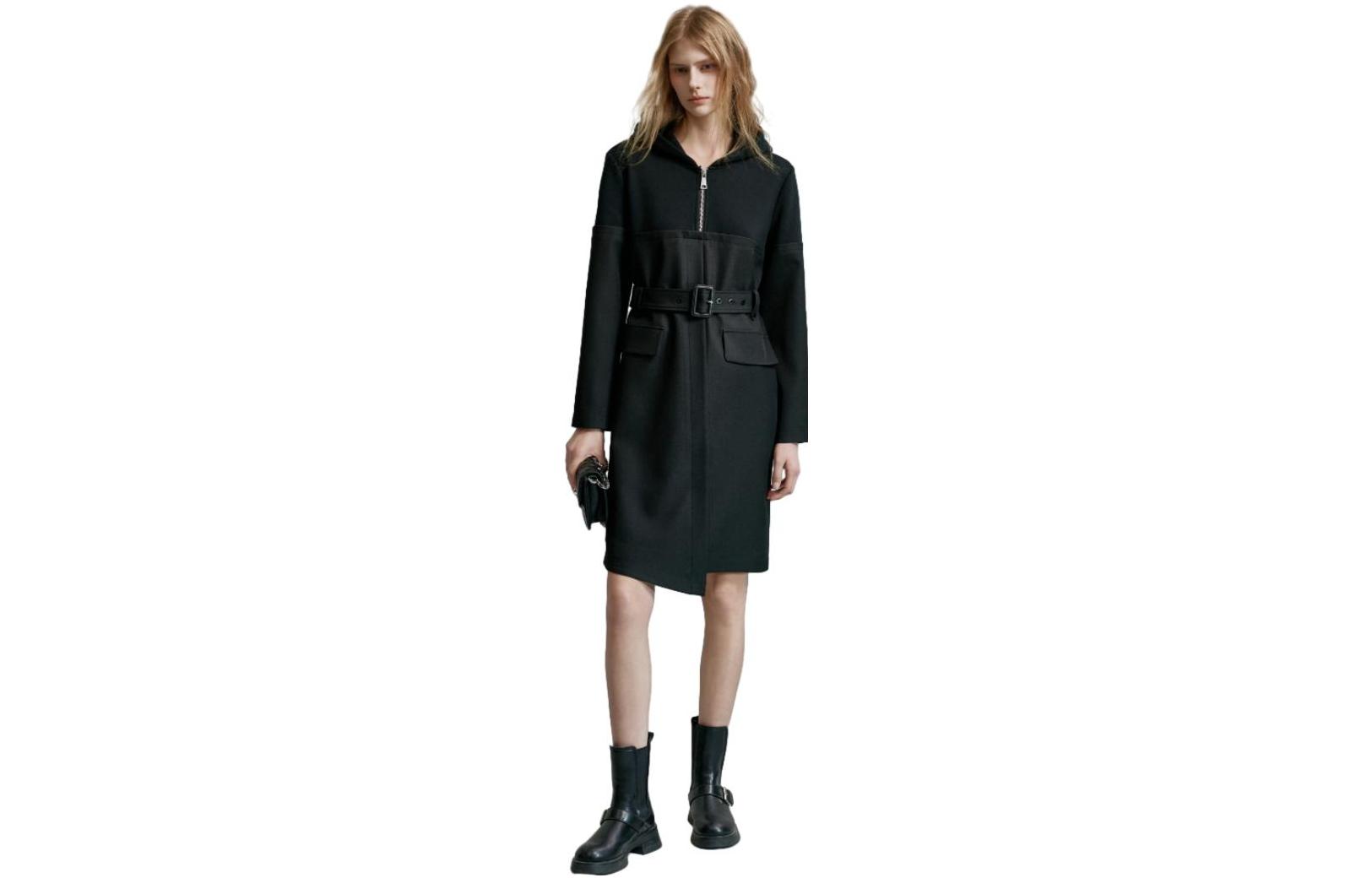 

ELLE Платье с длинным рукавом весеннее женское черное