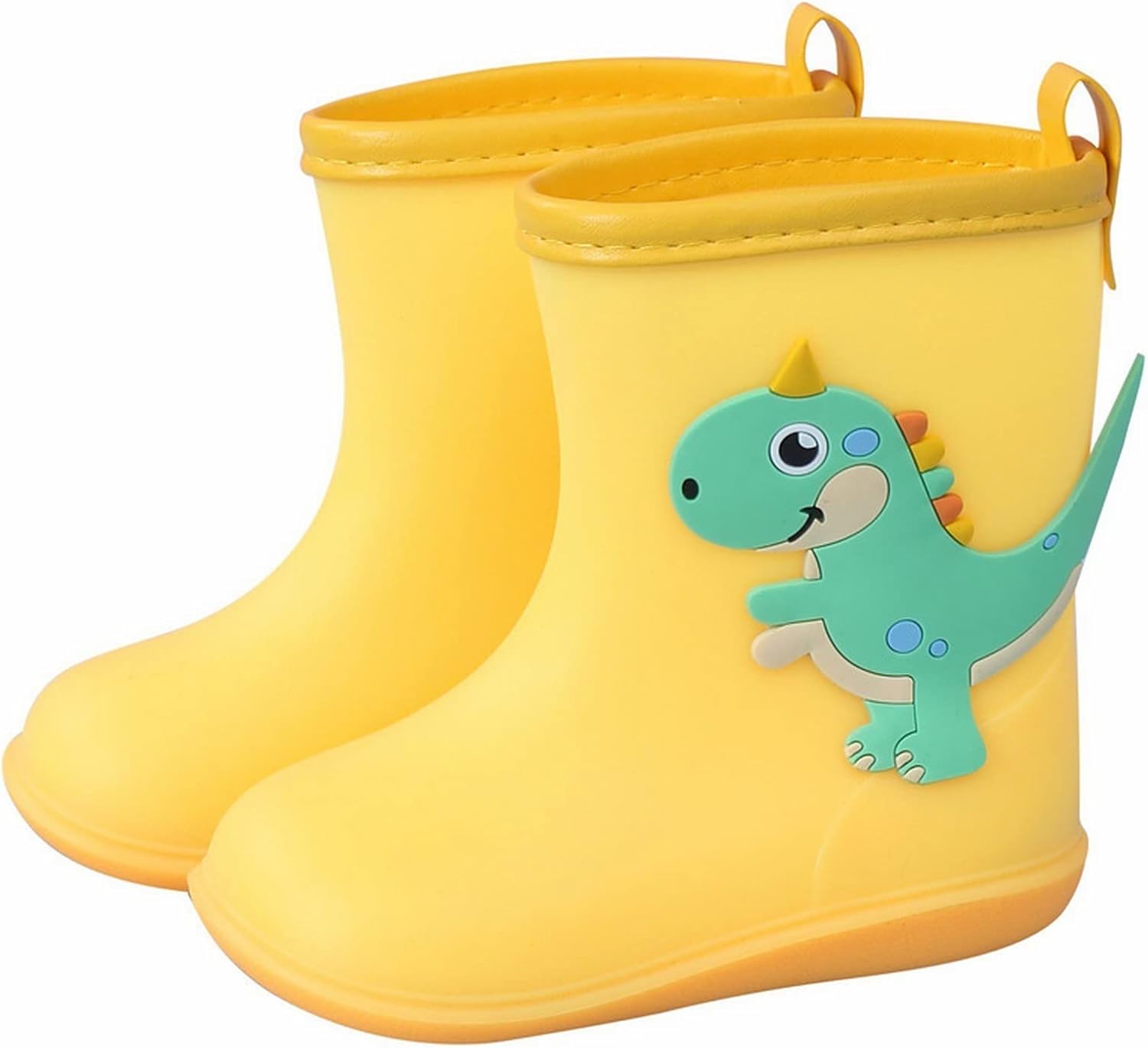 

Детские резиновые сапоги для девочек и мальчиков, водонепроницаемые резиновые сапоги с принтом динозавров, дождевые сапоги для малышей Generic, желтый