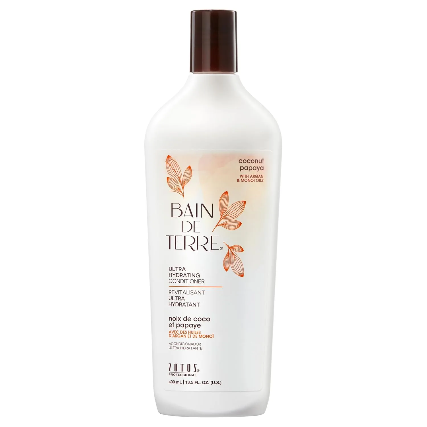 Кондиционер Bain de Terre Coconut Papaya для интенсивного увлажнения сухих и поврежденных волос с аргановым и монои маслами, без парабенов, для окрашенных волос, веганский 399 мл (.)