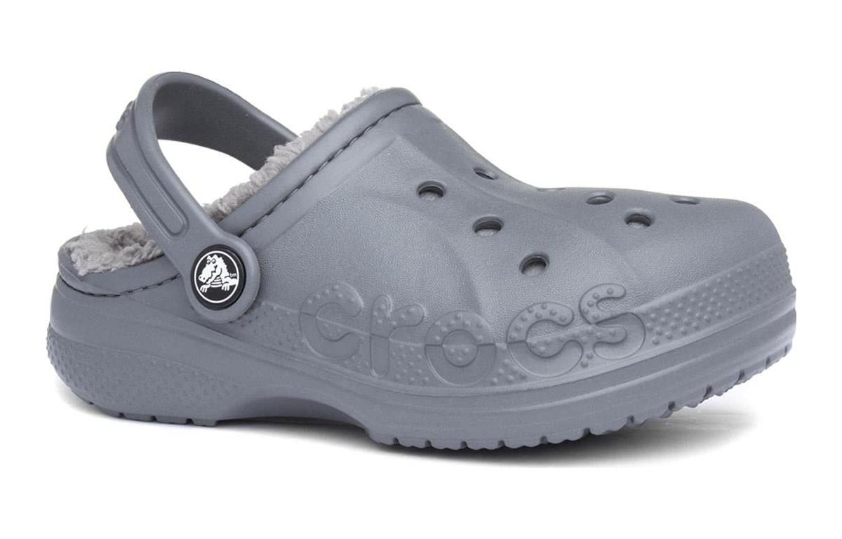 Детские перфорированные термо EVA шлепанцы Charcoal Gray Crocs, Charcoal серый — фото 3