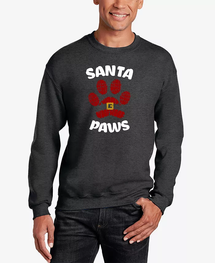 

Мужской свитшот с принтом "Santa Paws" LA Pop Art, серый
