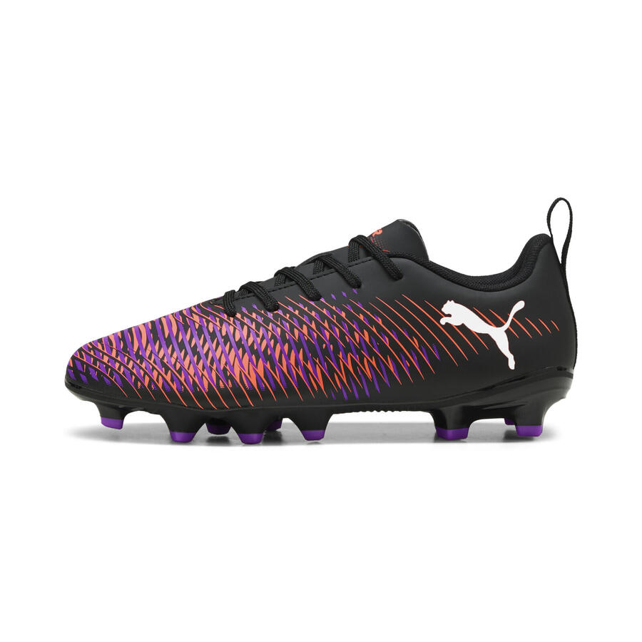 Футбольные бутсы FUTURE 8 PLAY FG/AG для молодежи PUMA, черные, белые, светящиеся, красные — фото 3