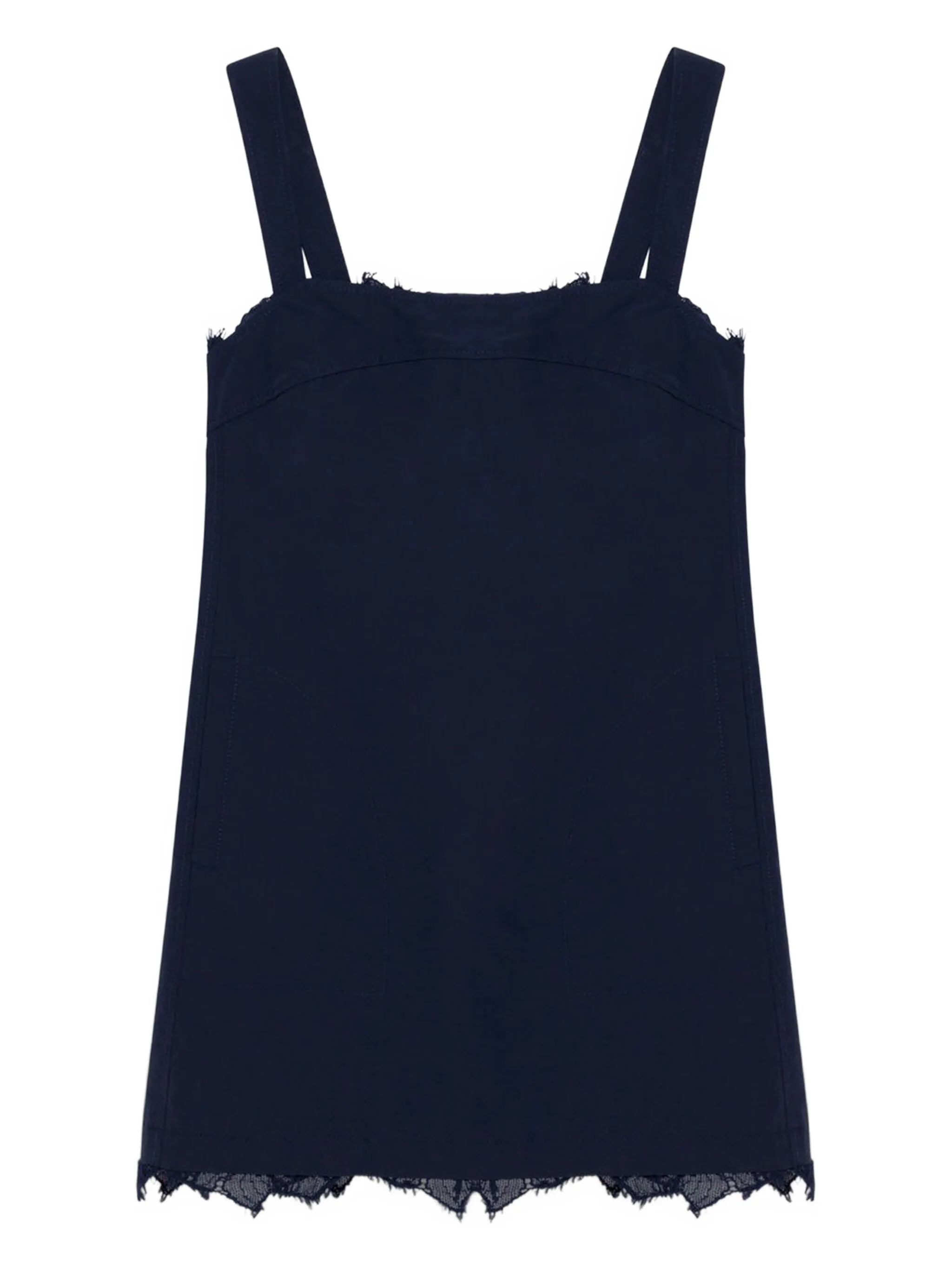 

Слоановое Хлопчатобумажное Кружевное Мини-платье Simkhai, черный