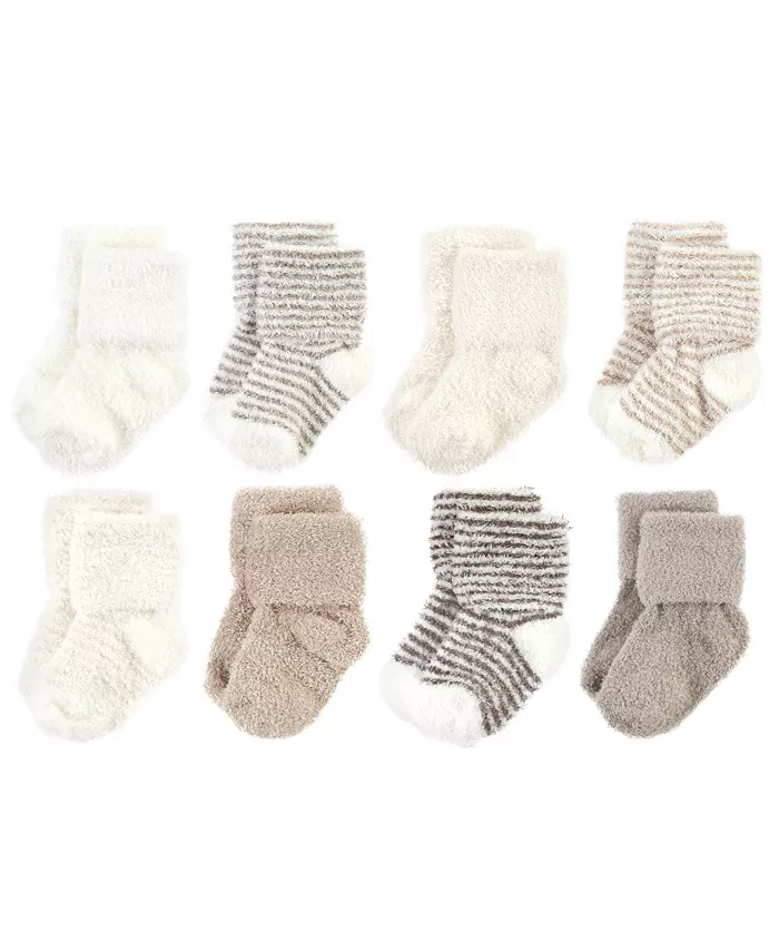 

Детские носки Hudson Cozy Chenille для новорожденных и малышей, серые в полоску, 8 пар, размер 12-24 месяца Hudson Baby, коричневый/бежевый