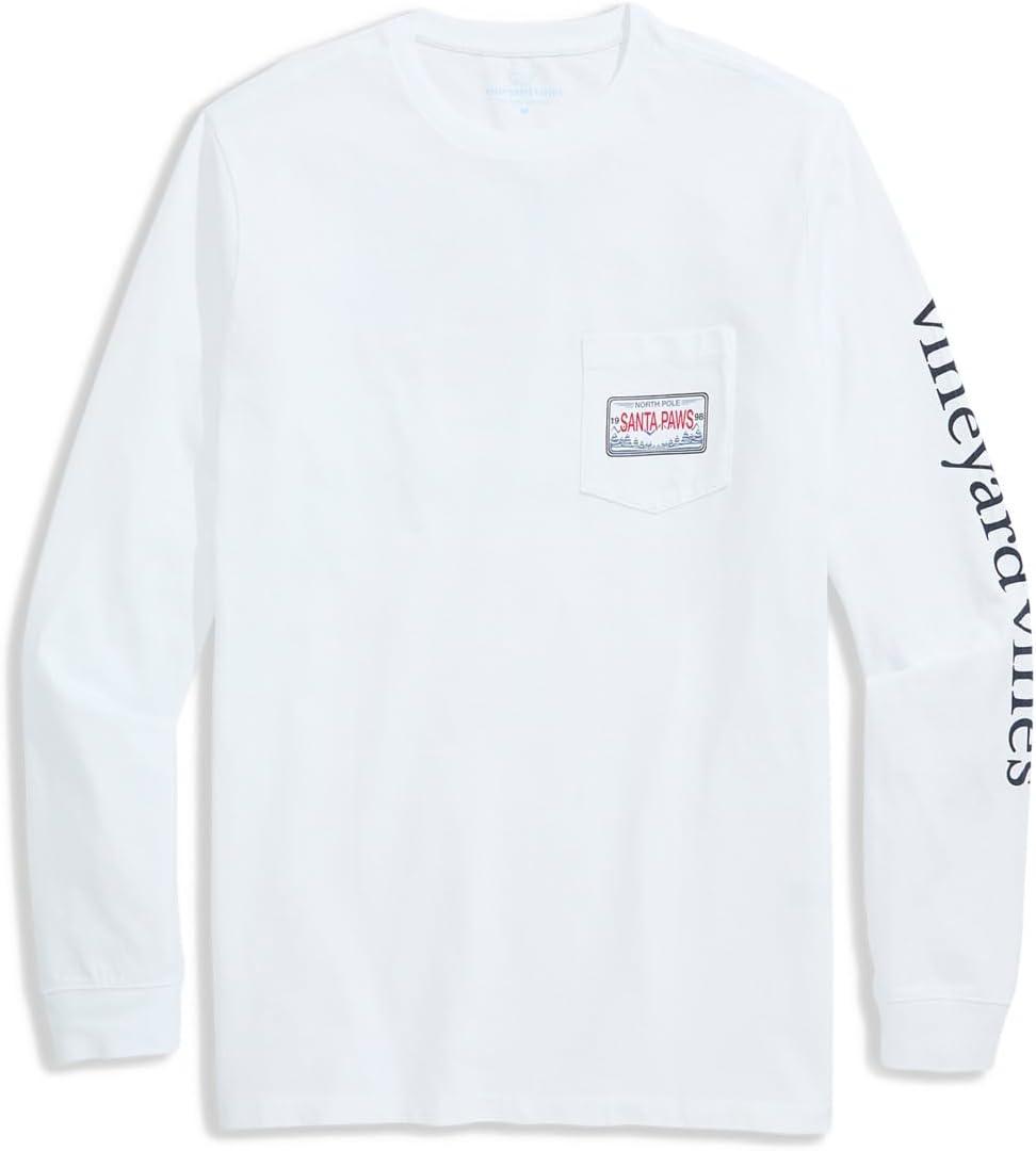 

Мужская футболка Dog Flying с длинным рукавом Vineyard Vines, White Cap