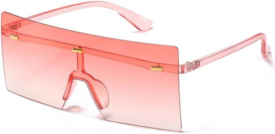 

Большие солнцезащитные очки без оправы для женщин, прозрачные, с градиентным переходом, мужские солнцезащитные очки, женские очки с защитой от УФ-излучения UV400 LANGSER, Pink