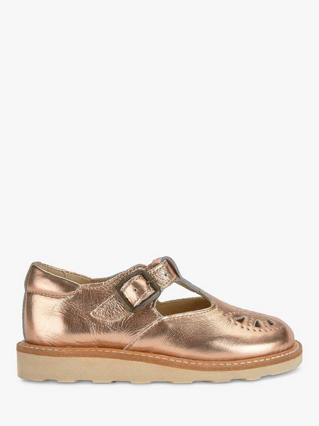 

Детские кожаные туфли Rosie T-Bar Young Soles, Rose Gold