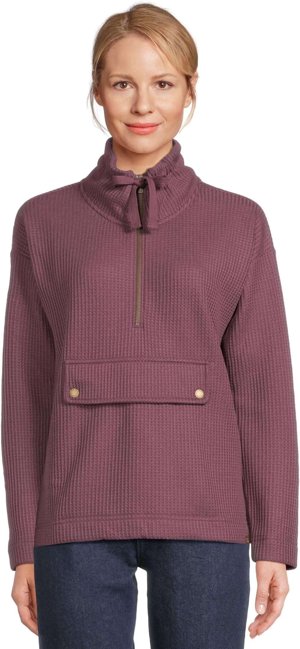 

Свитер L.L.Bean Birchwood Brushed Waffle Anorak, цвет Faded Eggplant