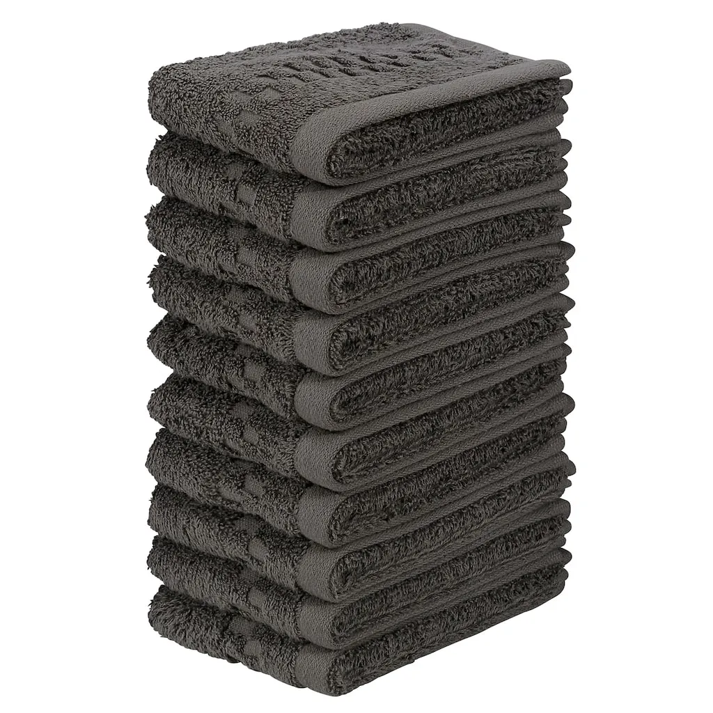 

Мой домашний полотенце для лица Regona, мыльные тряпки (30x30 см), пушистые и мягкие, 500 г/м² Премиальные полотенца с бордюром, набор полотенец, 100% хлопок My Home, антрацит