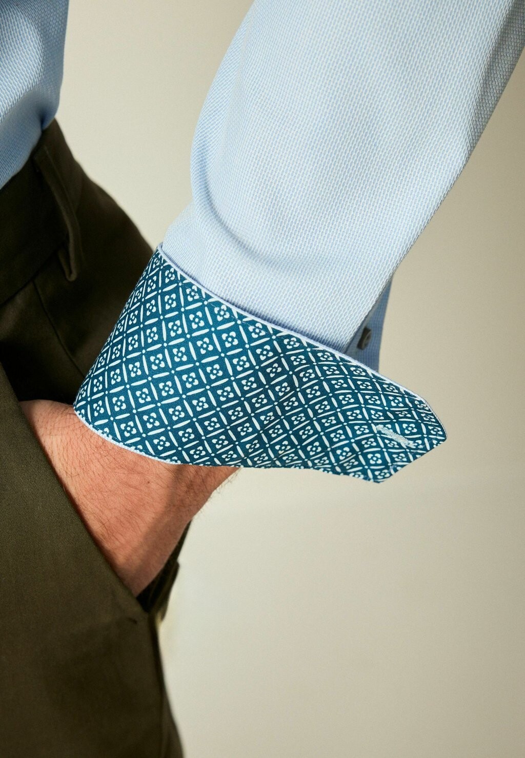 

Официальная рубашка TRIMMED EASY CARE SINGLE CUFF Next, синий