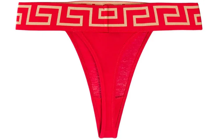 VERSACE Классические стринги с греческим бордюром 'Red' — фото 4