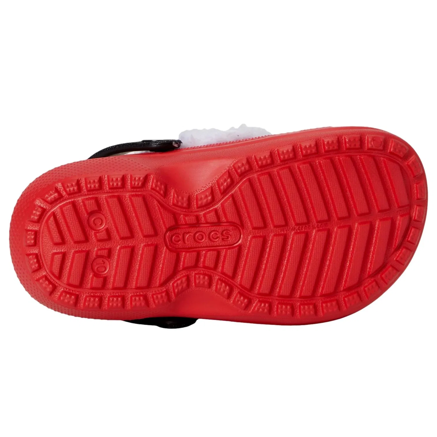 Детские сабо Crocs с подкладкой "Санта" красно-белые 210932-6WE — фото 3