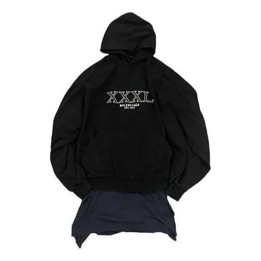 

Худи Balenciaga XXXL Patched T-Shirt Hoodie Oversized 'Black', черный