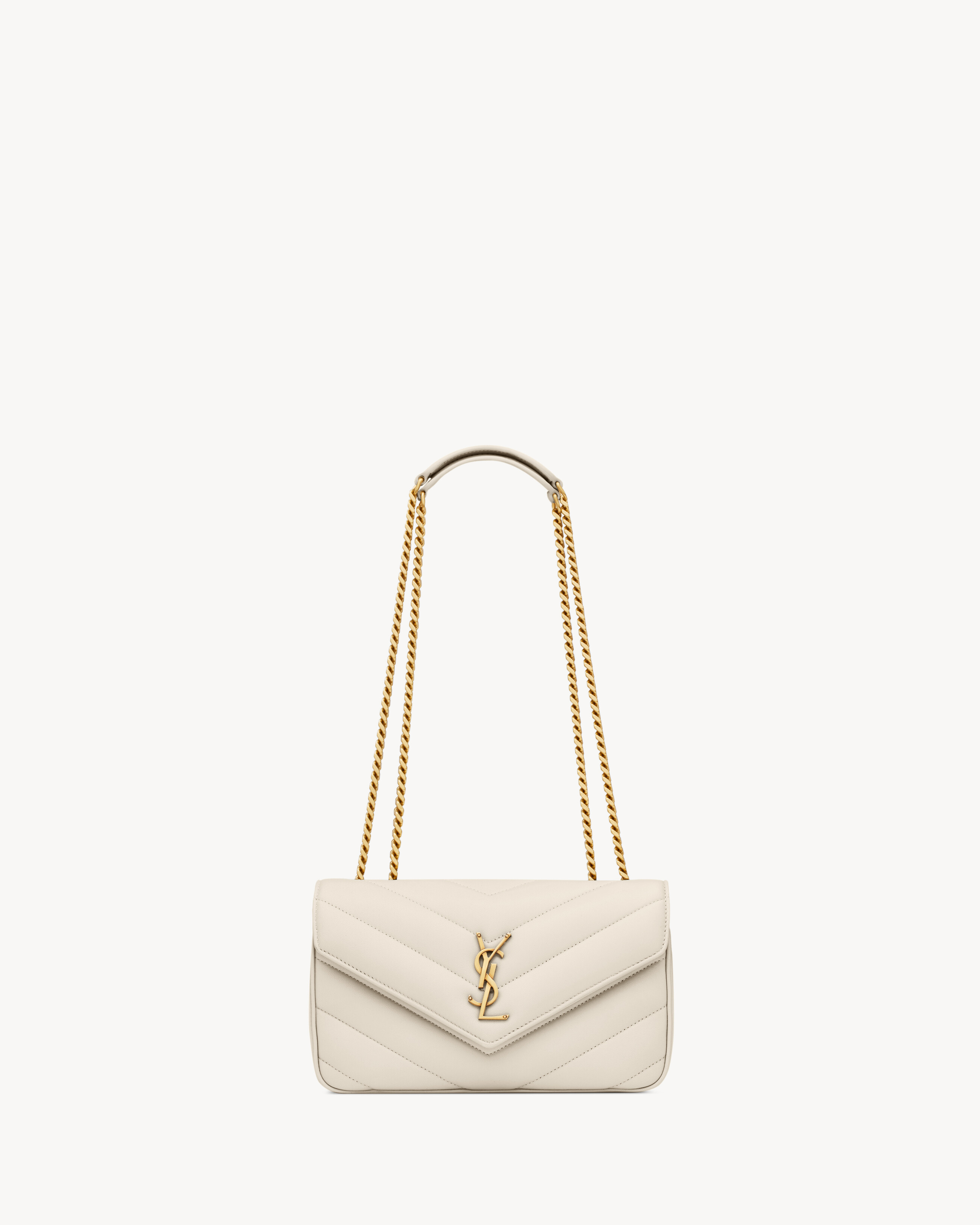 

Сумка-цепочка из мягкой овчины Saint Laurent, белый