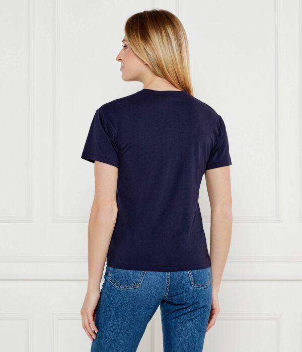 Футболка женская Polo Ralph Lauren синяя с логотипом — фото 3