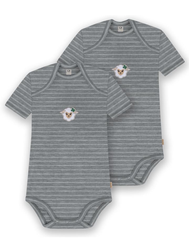 

Normani Outdoor Sports Комплект из 2 детских боди с короткими рукавами из мериносовой шерсти, цвет Тауранга, серая полоска