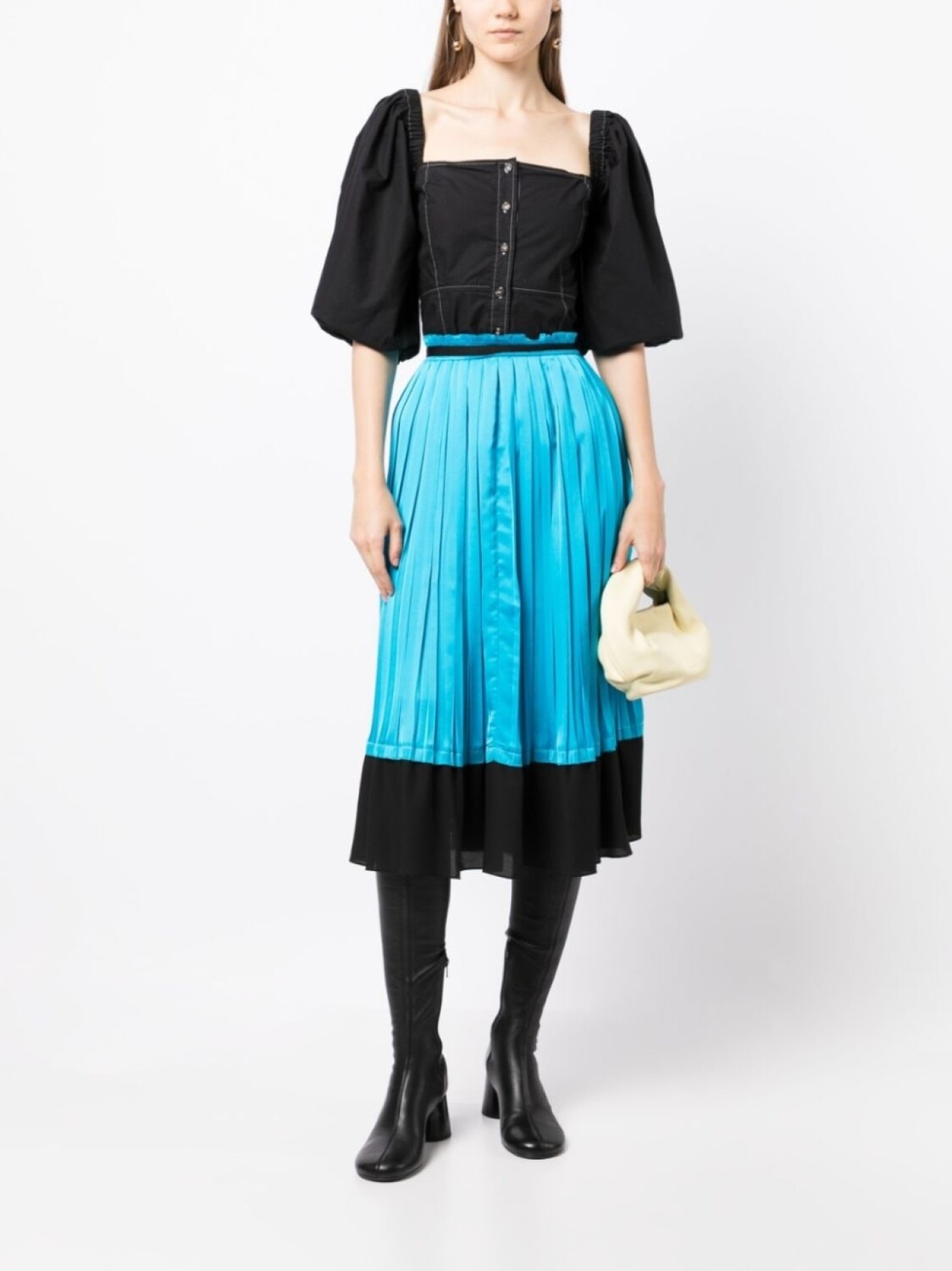 

3.1 Phillip Lim атласная юбка миди, синий