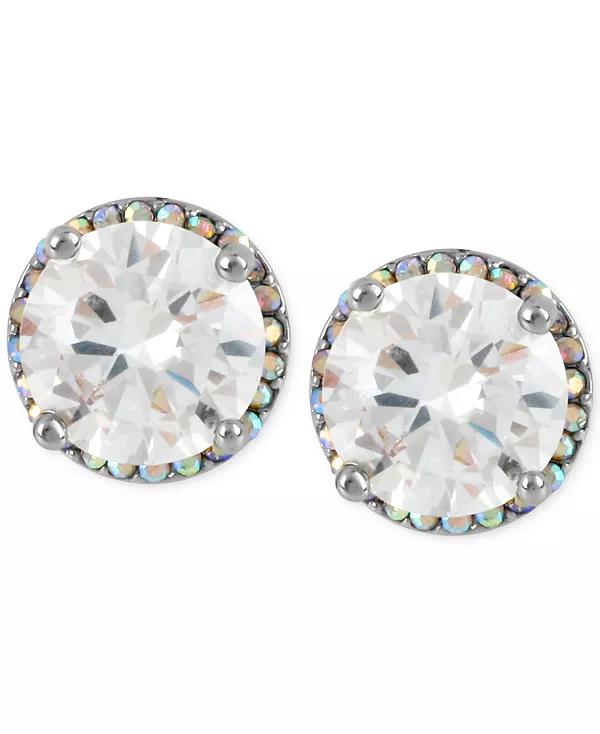 

Круглые серьги-гвоздики с серебристыми кристаллами Betsey Johnson, silver