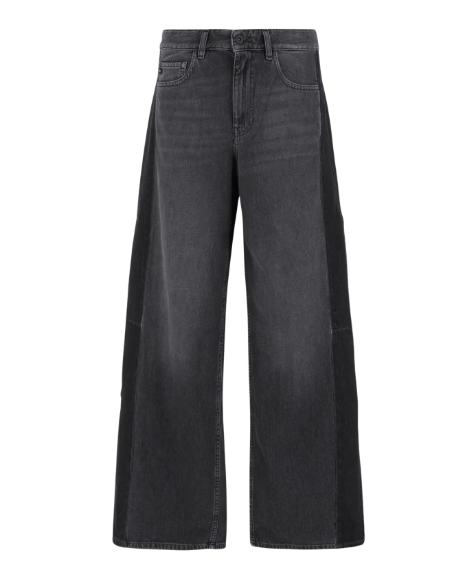 

Темно-Серые джинсы широкого кроя из смесовой хлопковой ткани Ag Jeans, серый