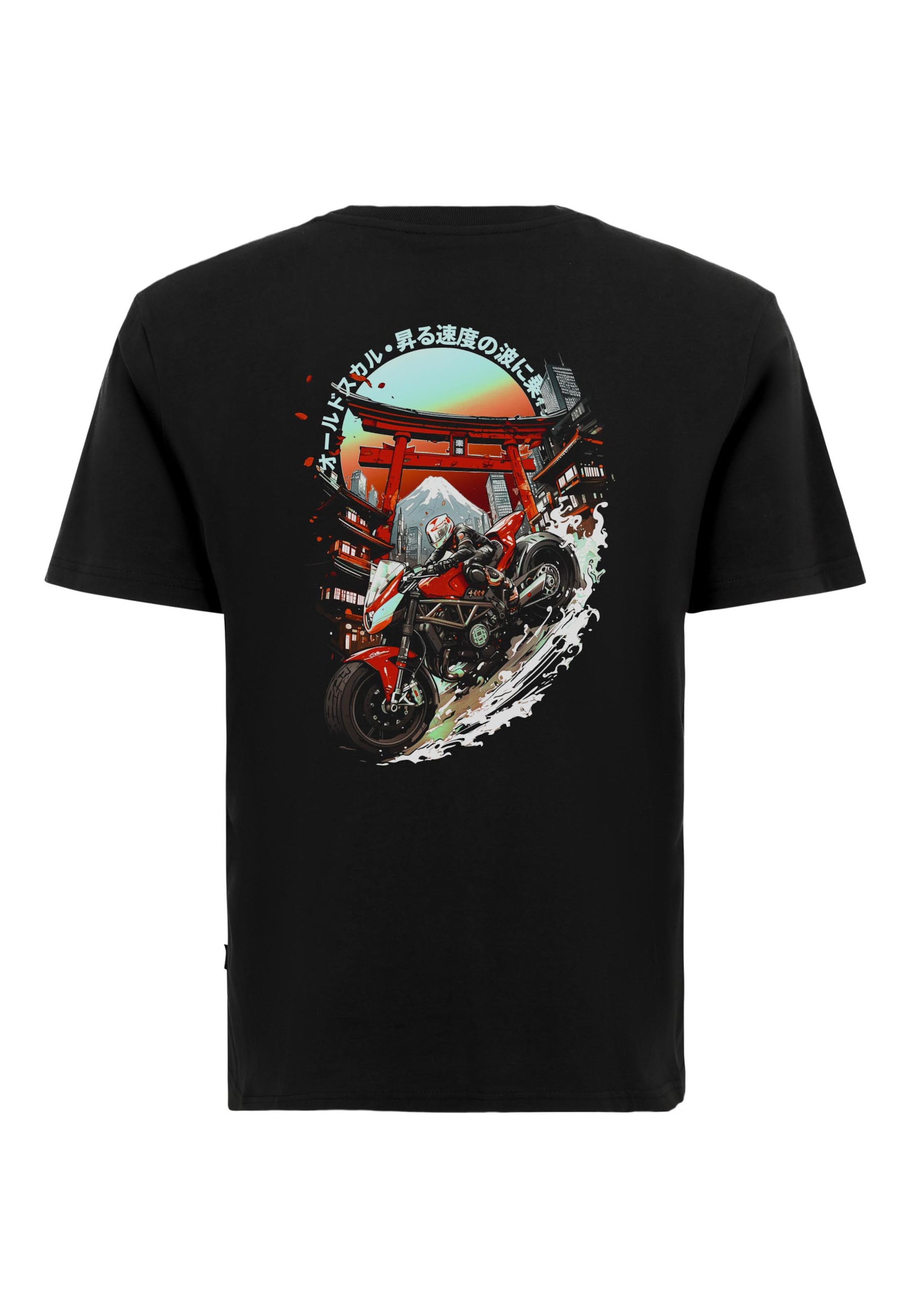 

Oldskull Футболка 'Asian Fuji Rider Street Racer Graphic' в черном цвете