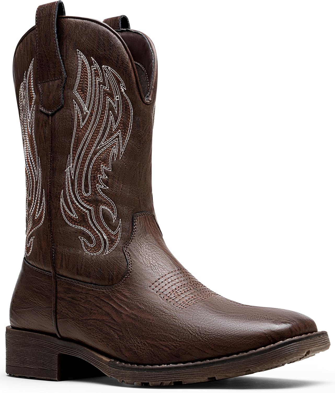 

Мужские ковбойские сапоги JOUSEN с вышивкой, мужские вестерн-сапоги, ретро с квадратным носком, мужские ботинки, ботас вакерас для мужчин, темно-коричневый