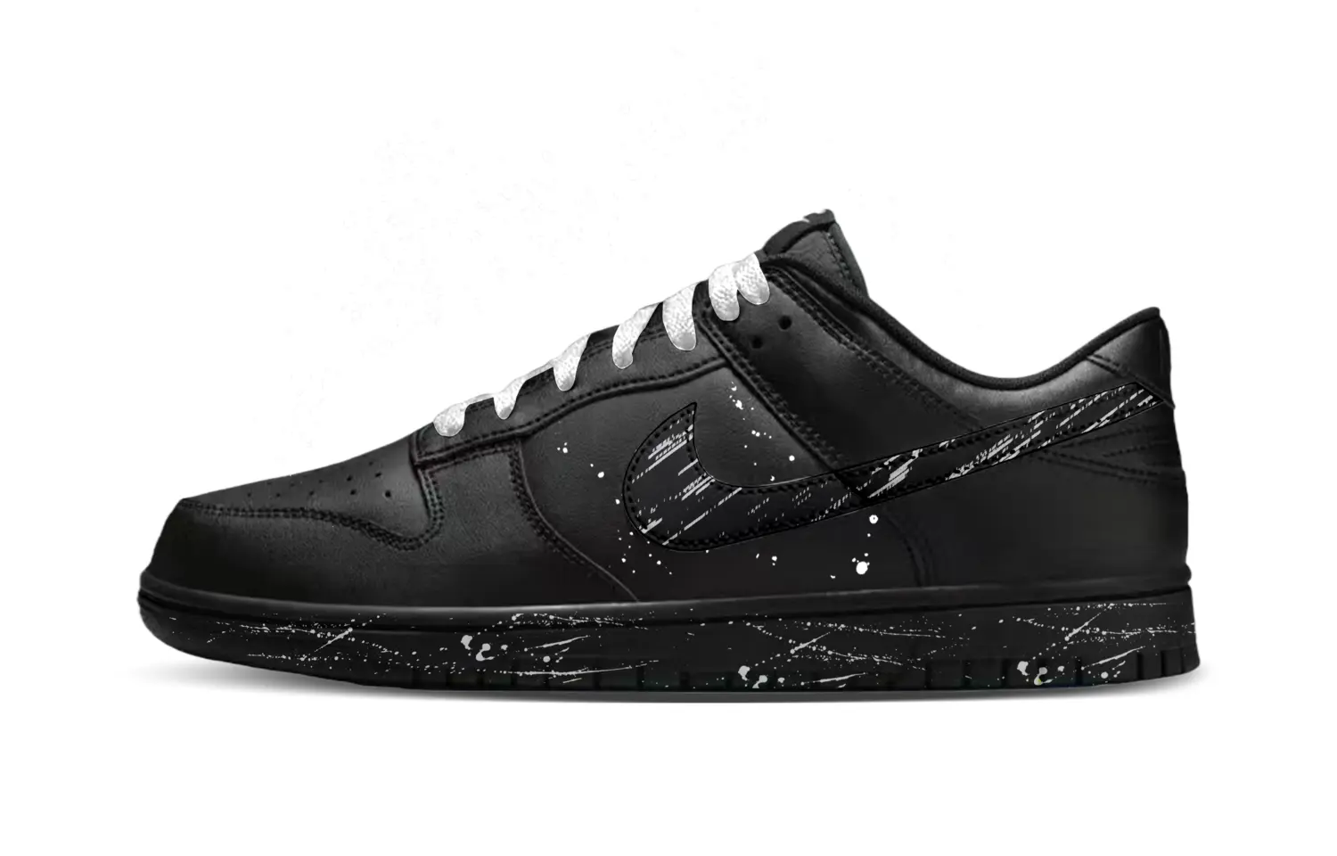 

Кроссовки для скейтбординга Dunk Sparkling Silver устойчивые к истиранию низкие унисекс Nike, черный