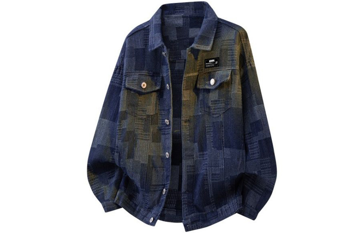 

Джинсовая куртка Unisex Lapel Moderate Straight Fit ZIAREL, синий