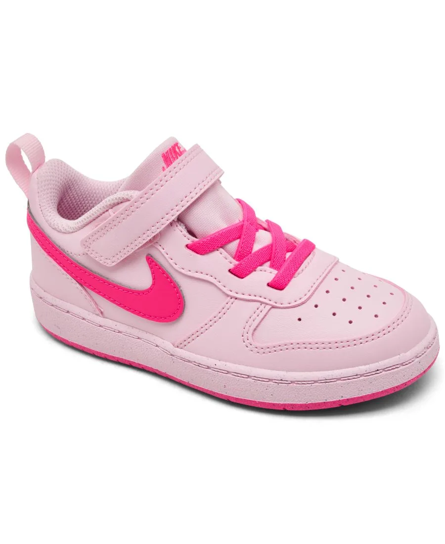 Детские кроссовки Toddler Kids Court Borough Low Recraft с застежкой-ремешком от Finish Line Nike, розовый