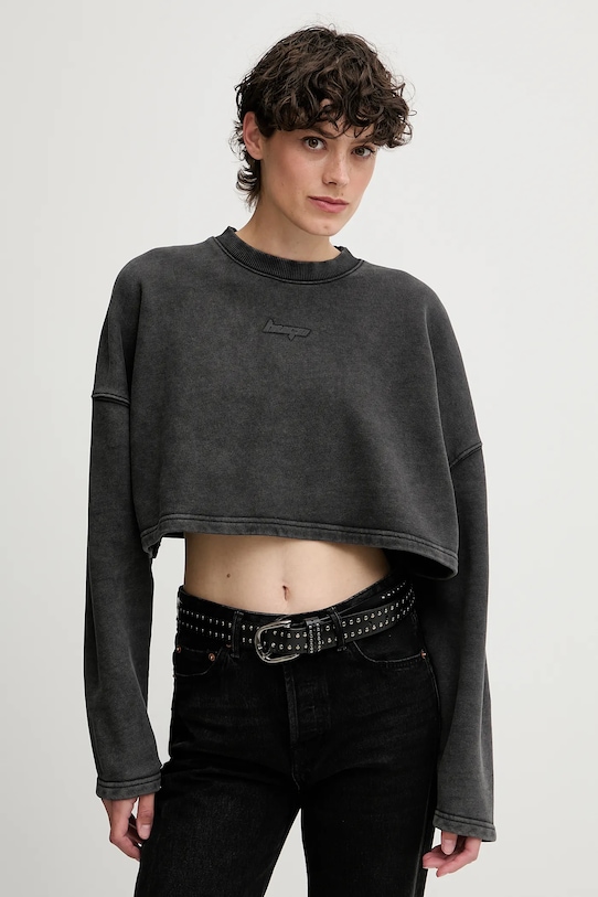 

Хлопковая толстовка HUGO Blue derissa_b, серый