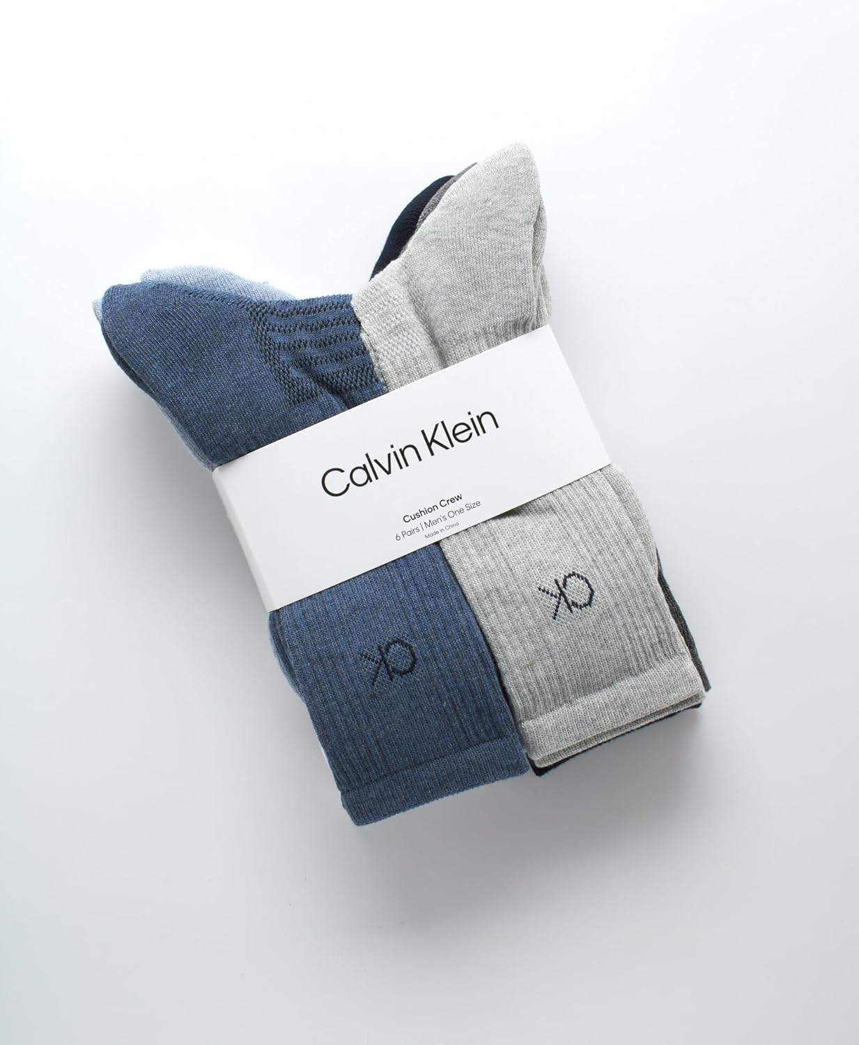 Мужские носки Calvin Klein под повседневную одежду - 6 пар носков из хлопковой смеси с мягкой подкладкой, с усиленной пяткой и носком, не сдавливающей манжетой, Blue Assorted — фото 2