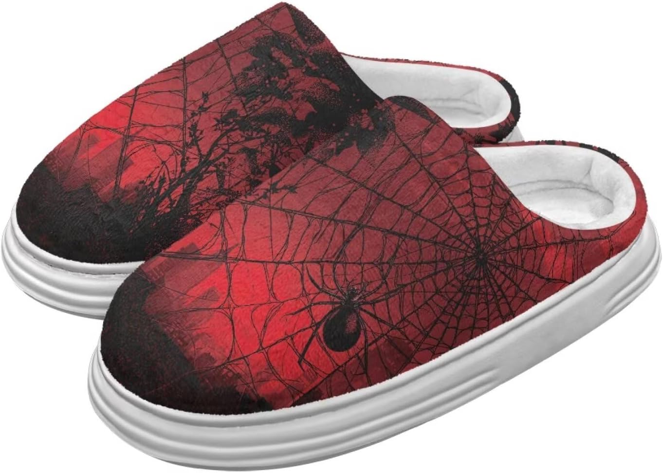 

Домашние тапочки Chririnla для женщин и мужчин с эффектом памяти, толстая EVA подошва, мягкие, без застежки, противоскользящие, уютные, для дома и улицы, красный