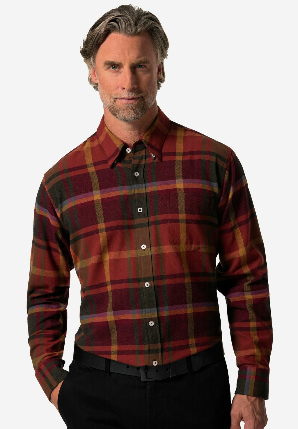 

Рубашка BOSTON PARK KARO-LANGARM VERDECKTER BUTTONDOWN-KRAGEN COMFORT FIT BOSTON PARK, темно-красный
