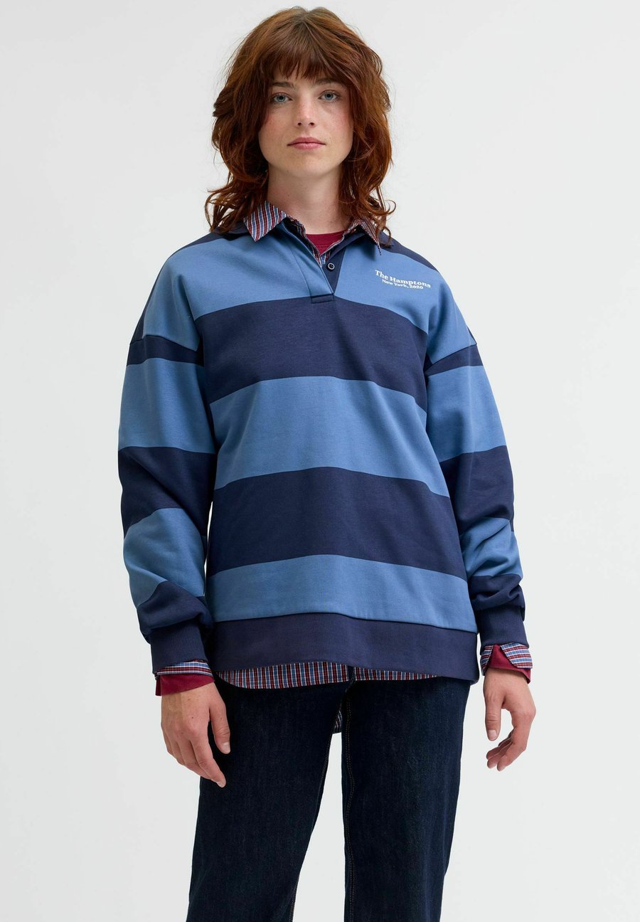 

Толстовка JJXX JXPALOMA LOOSE STRIPE POLO, Naval Academy/Dark Blue